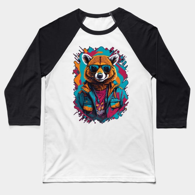 Cool Coati Baseball T-Shirt by OTDesign